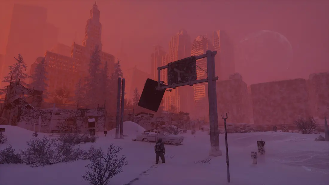 A vast windswept frozen tundra under a pale sky in Permafrost